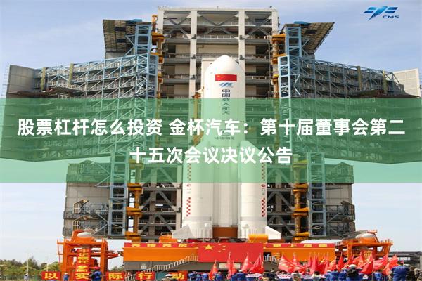 股票杠杆怎么投资 金杯汽车：第十届董事会第二十五次会议决议公告