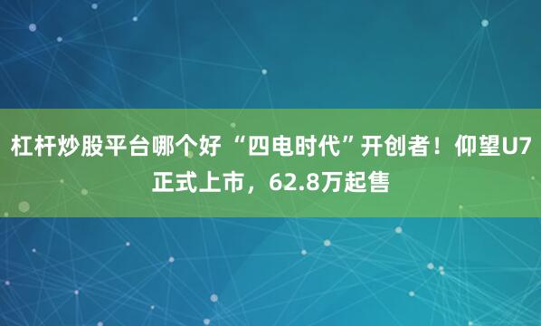 杠杆炒股平台哪个好 “四电时代”开创者！仰望U7正式上市，62.8万起售