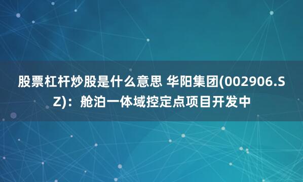 股票杠杆炒股是什么意思 华阳集团(002906.SZ)：舱泊一体域控定点项目开发中