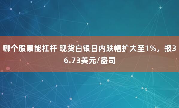 哪个股票能杠杆 现货白银日内跌幅扩大至1%，报36.73美元/盎司